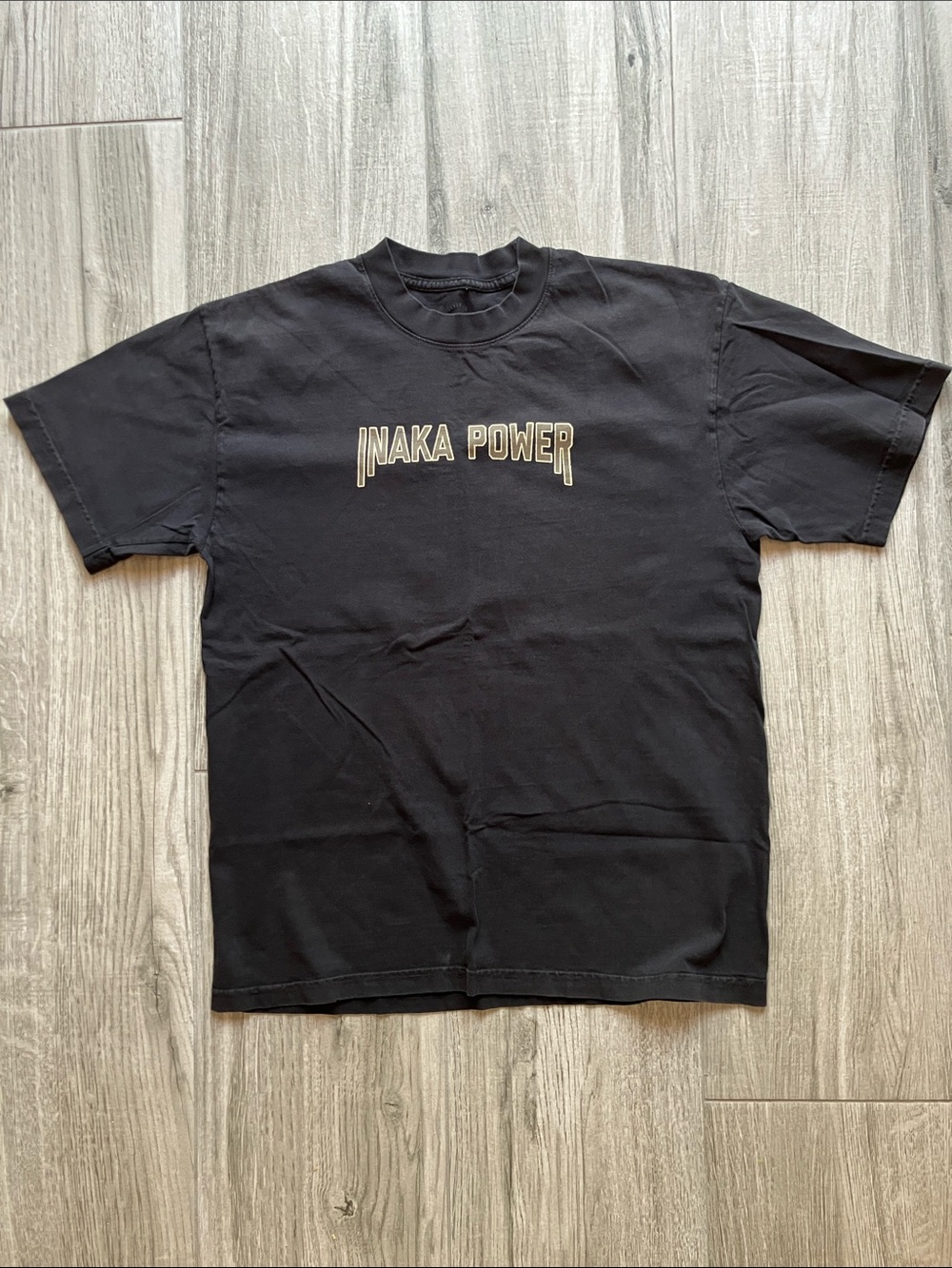Inaka Power Black Tee with Gold Lettering - Men's Short Sleeve Medium